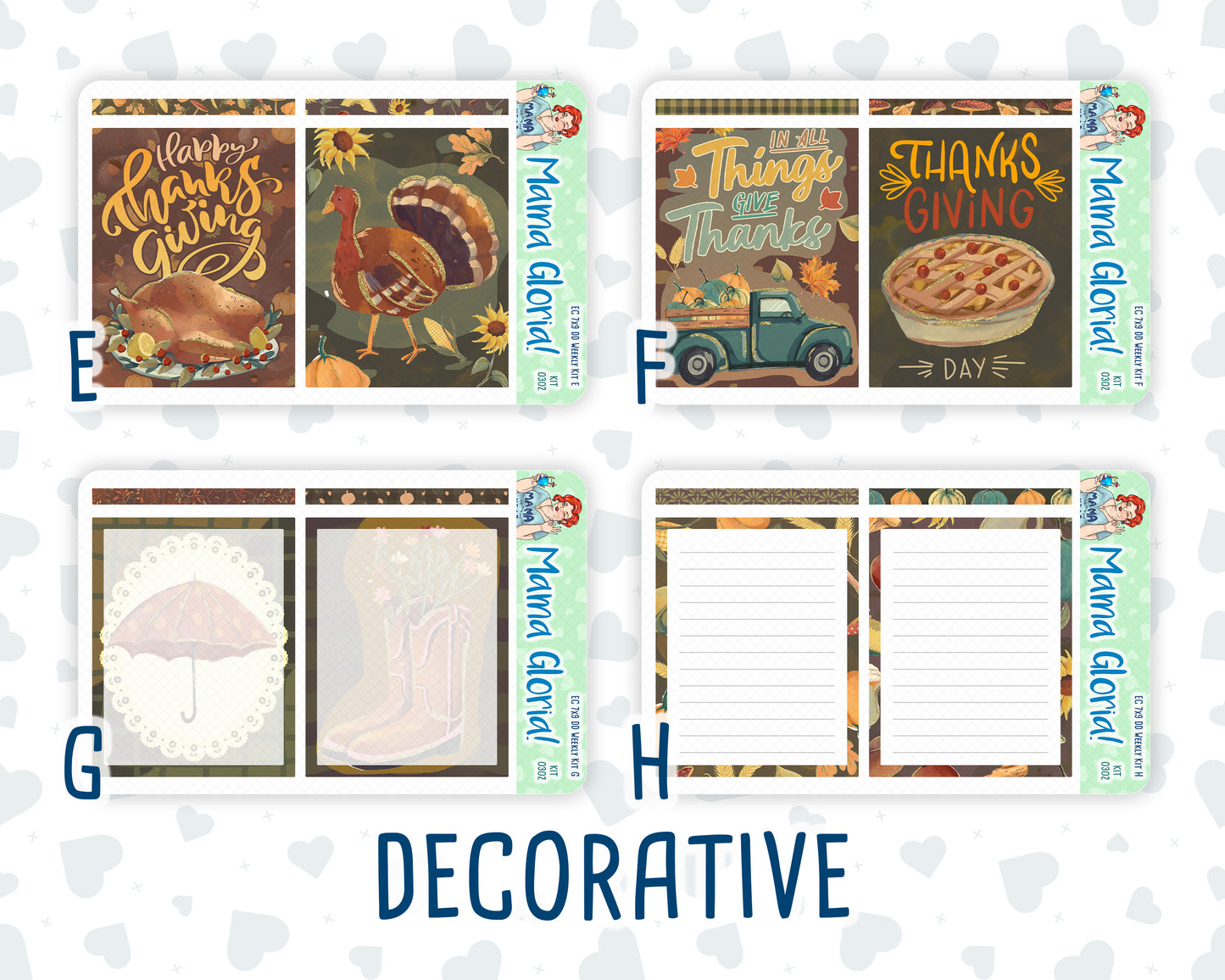 Kit 0302 - 7x9 - Daily Duo - Weekly Kit - November - Thankful Season