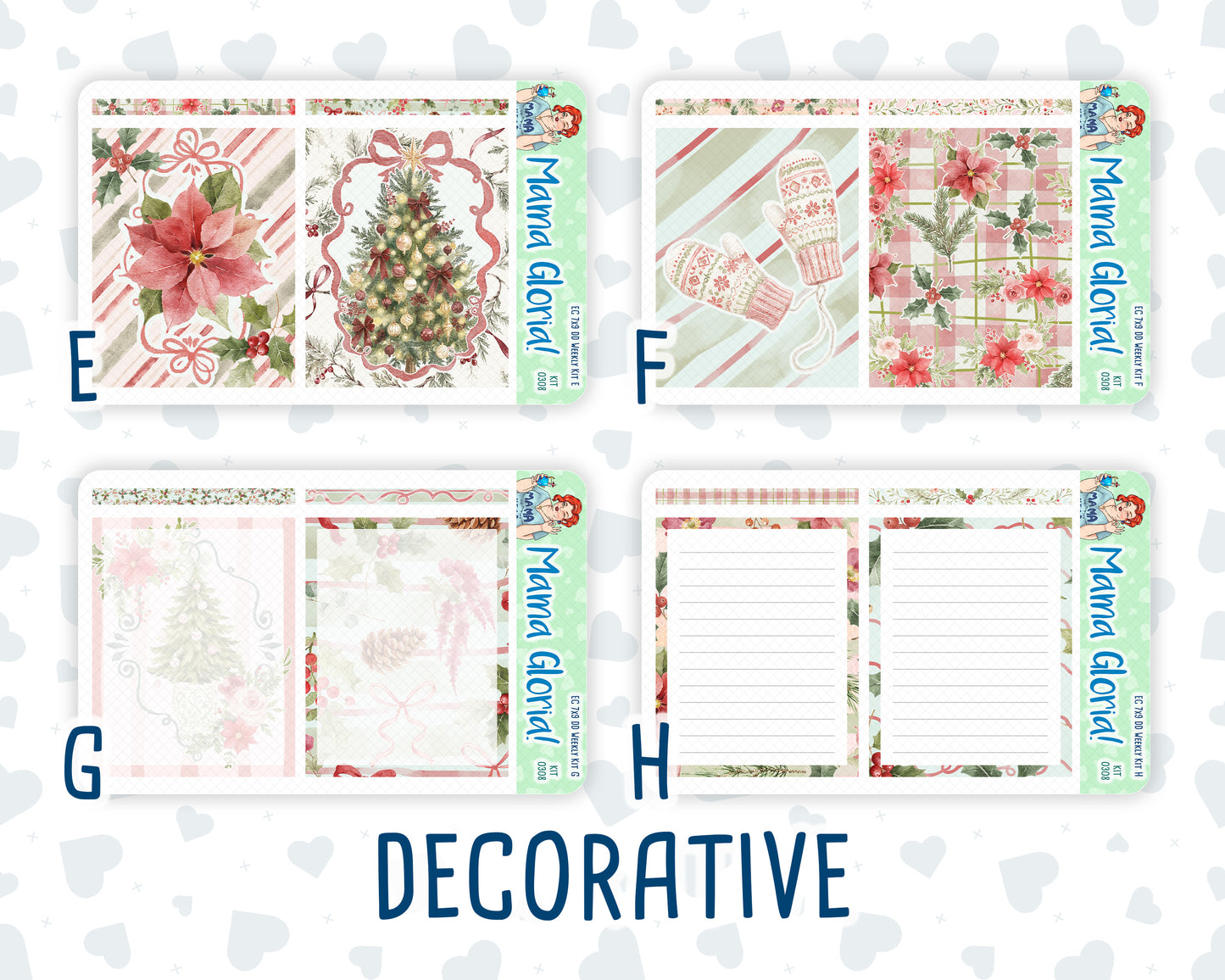 Kit 0308 - 7x9 - Daily Duo - Weekly Kit - December - Knit & Holly