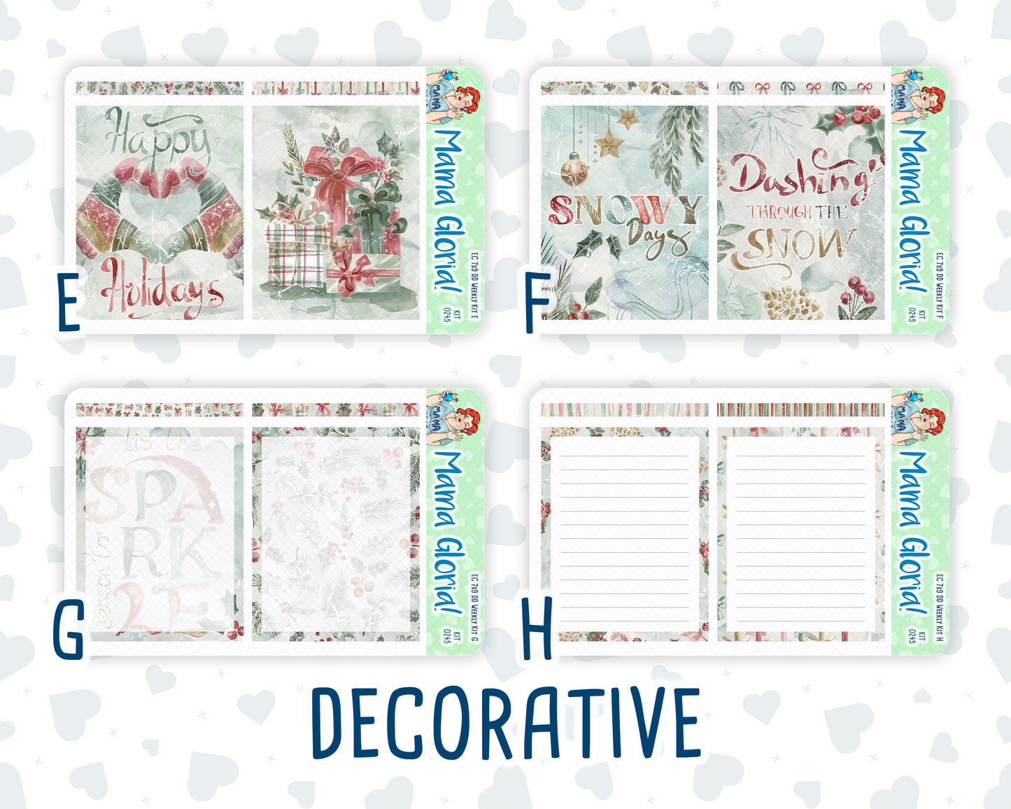 Kit 0245 - 7x9 - Daily Duo - Weekly Kit - December - Vintage Christmas