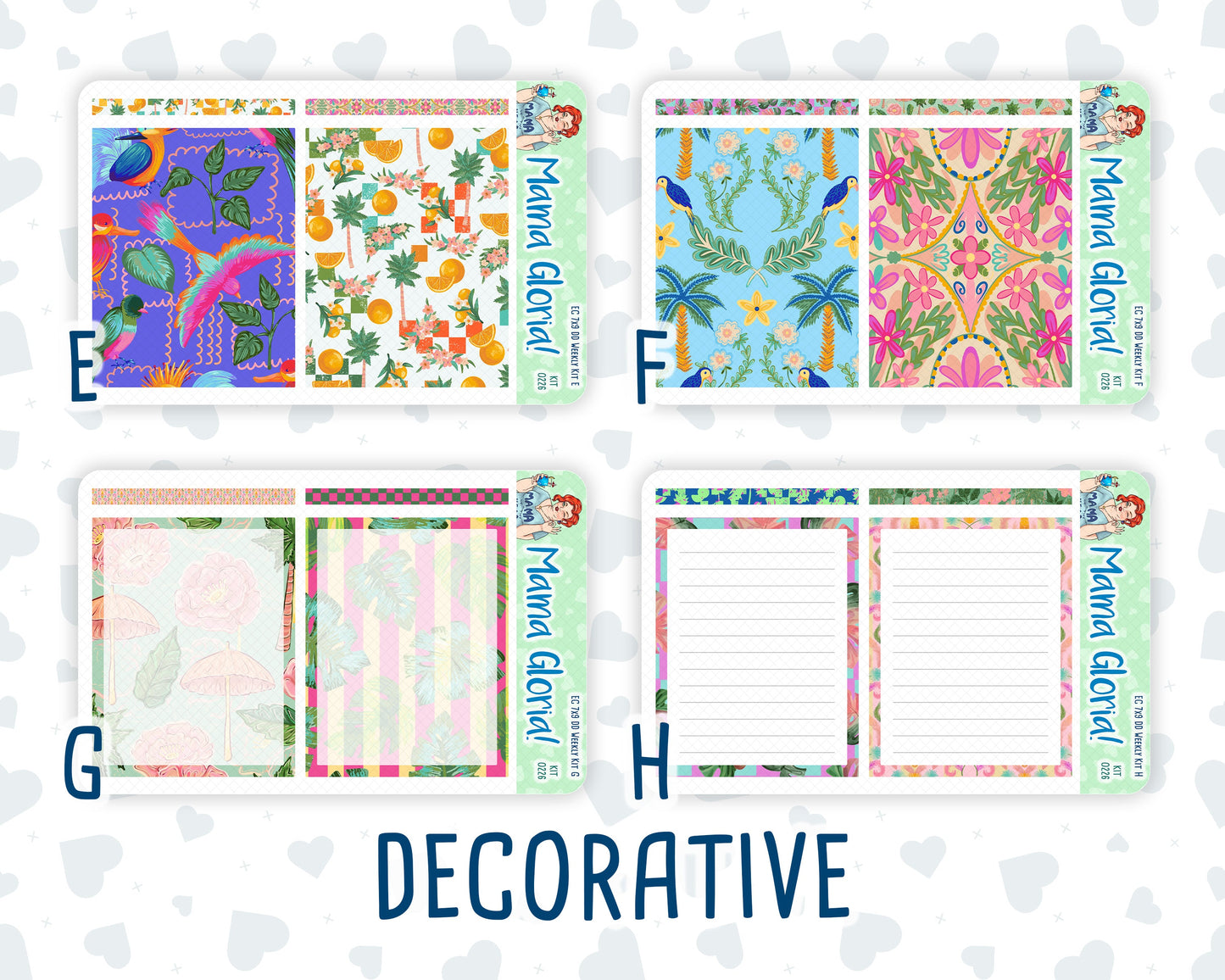 Kit 0226 - 7x9 - Daily Duo - Weekly Kit - July - Tropical Whimsy