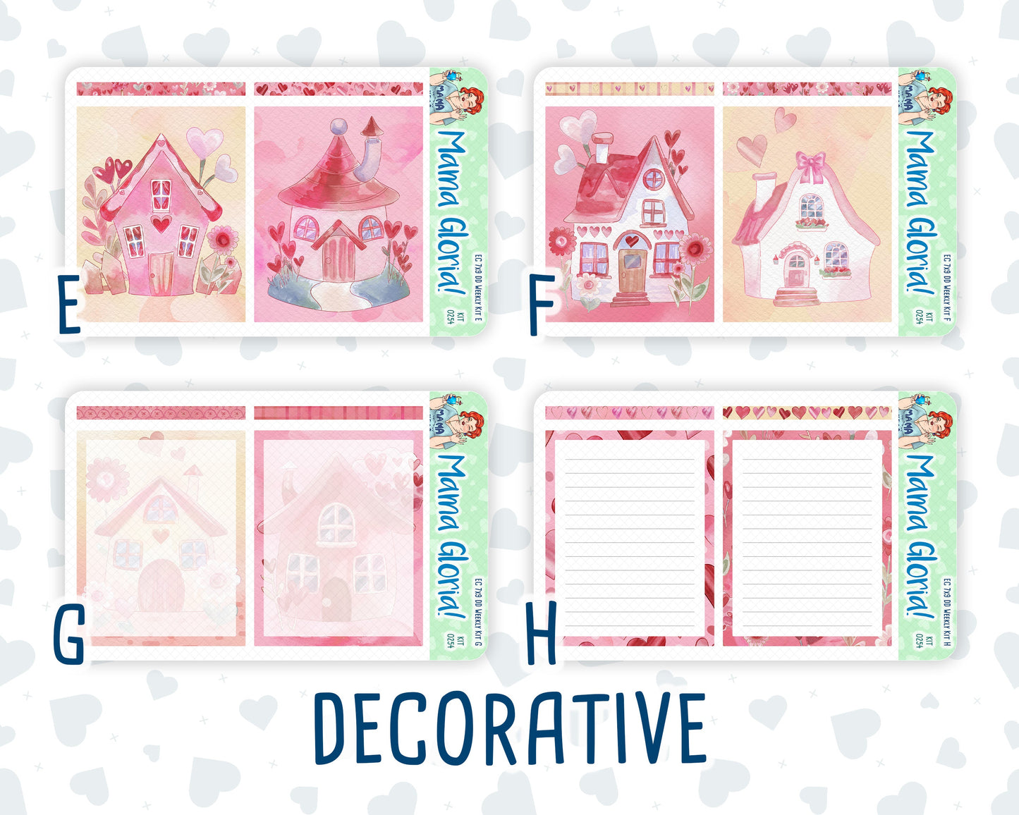 Kit 0254 - 7x9 - Daily Duo - Weekly Kit - February - Valentine Village