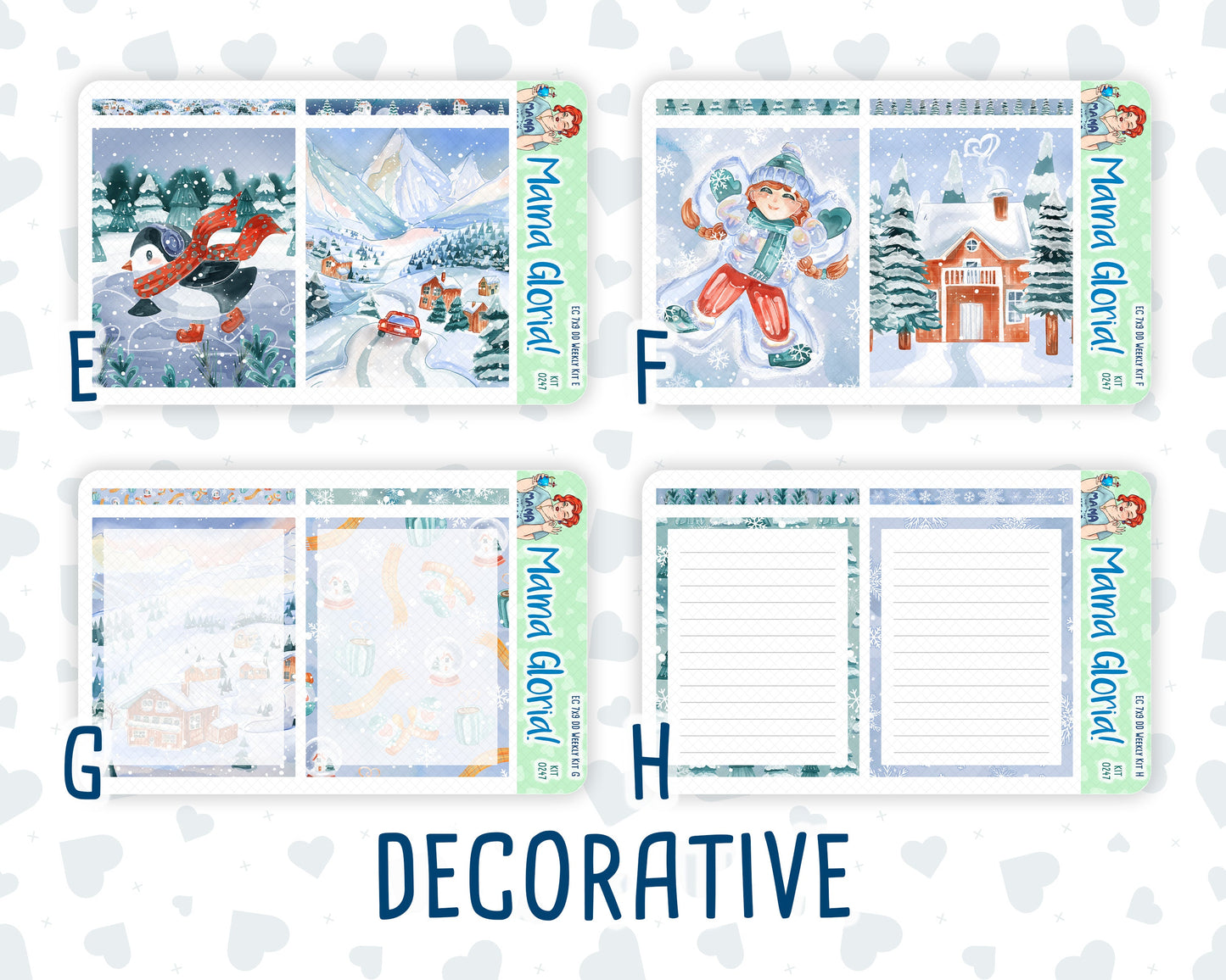 Kit 0247 - 7x9 - Daily Duo - Weekly Kit - December - Snow Day Adventures