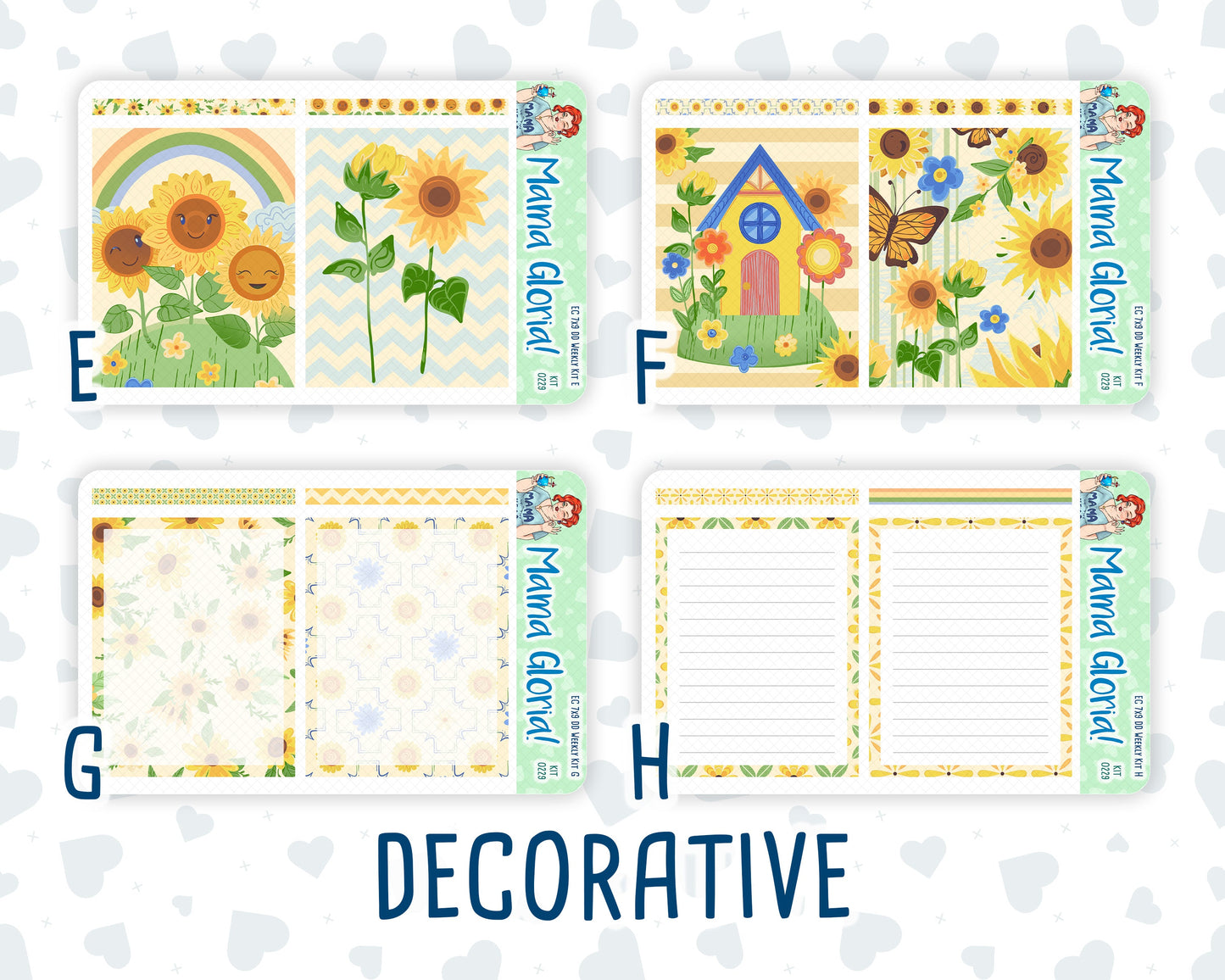Kit 0229 - 7x9 - Daily Duo - Weekly Kit - August - Golden Faces