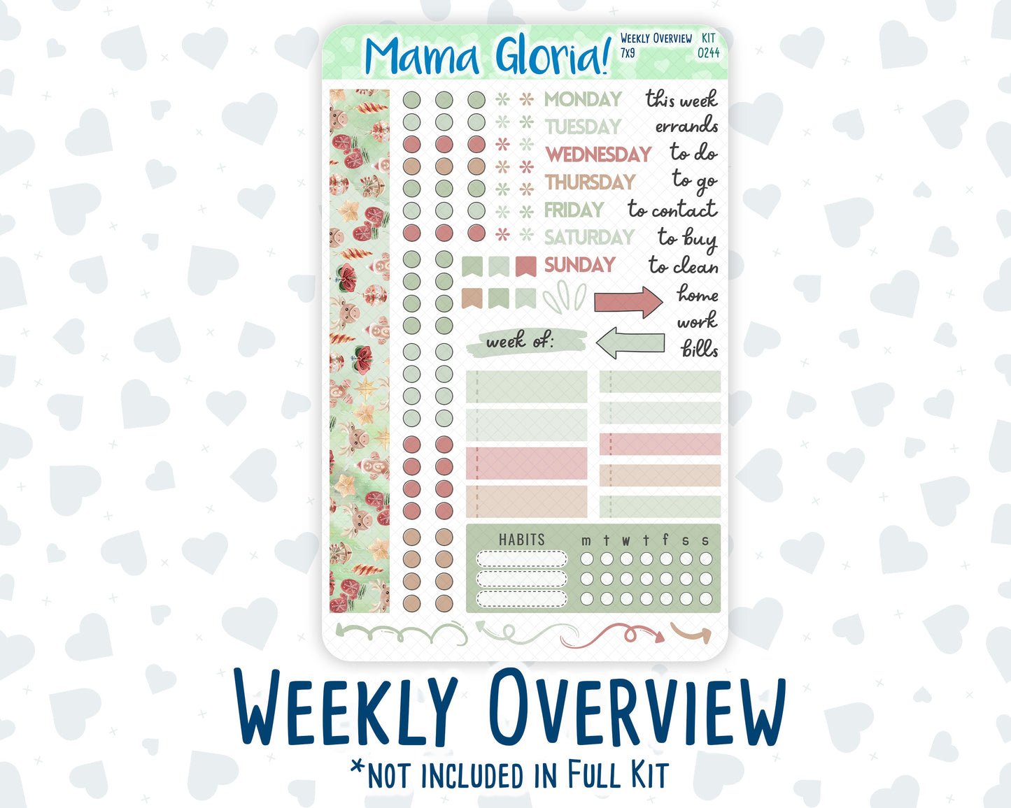 Kit 0244 - 7x9 - Daily Duo - Weekly Kit - December - Santas Village