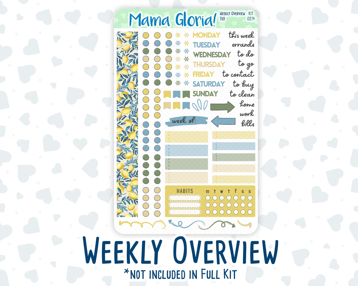 Kit 0274 - 7x9 - Daily Duo - Weekly Kit - July - Sunny Lemon Shore