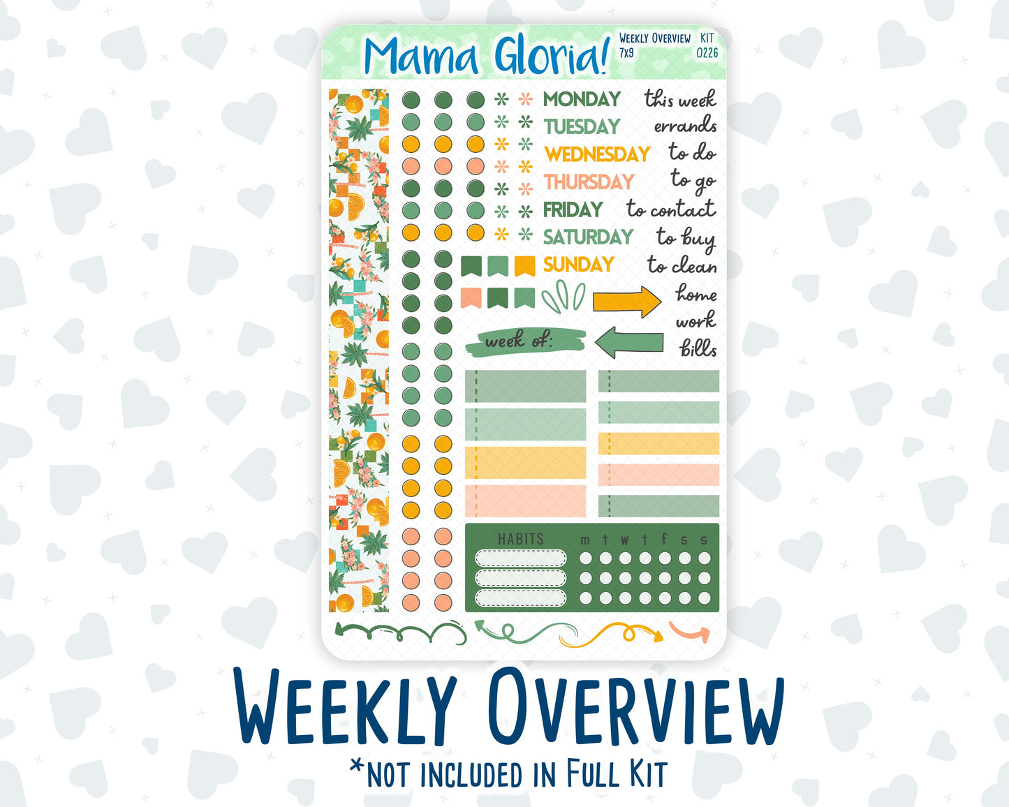 Kit 0226 - 7x9 - Daily Duo - Weekly Kit - July - Tropical Whimsy