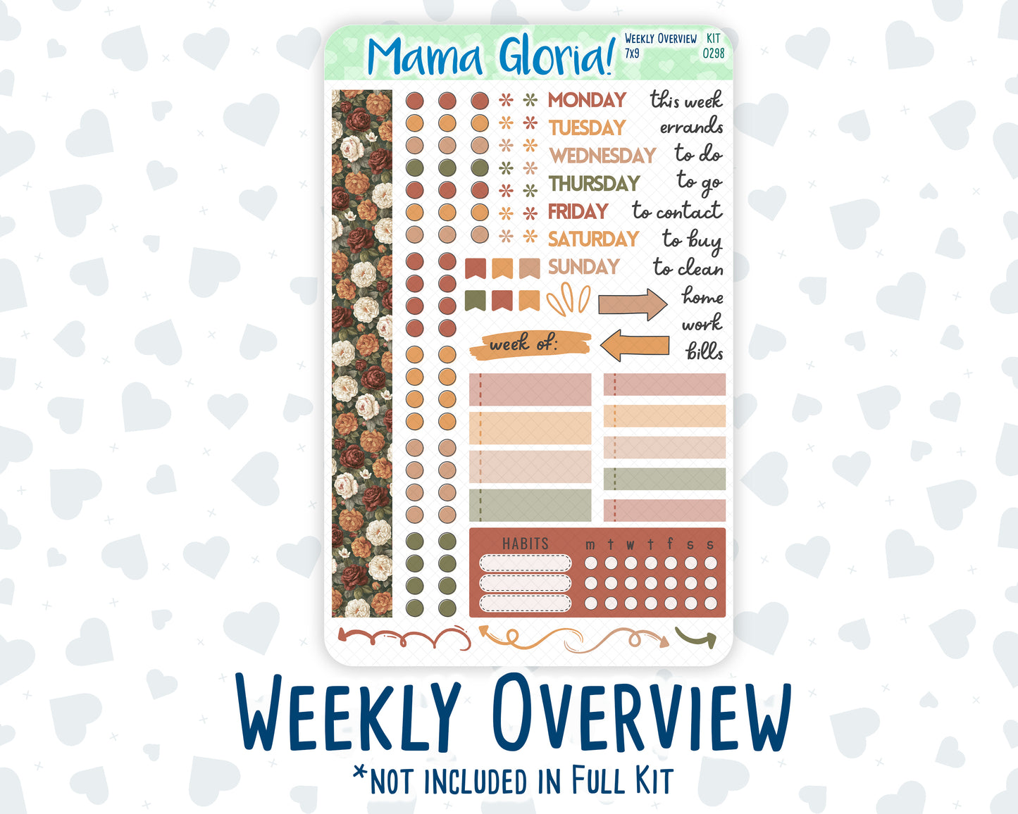 Kit 0298 - 7x9 - Daily Duo - Weekly Kit - October - Velvet Bloom