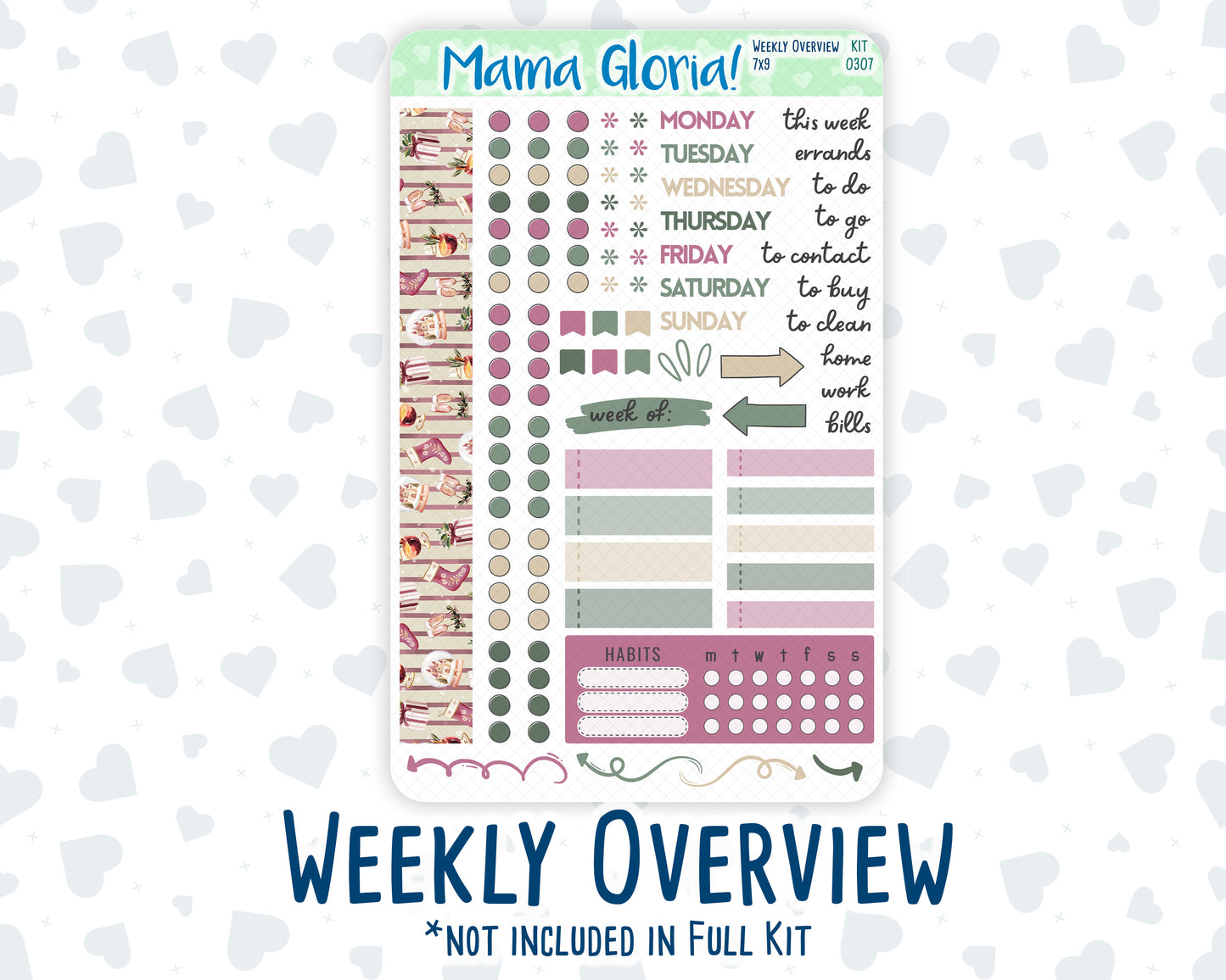 Kit 0307 - 7x9 - Daily Duo - Weekly Kit - December - Velvet Hearth