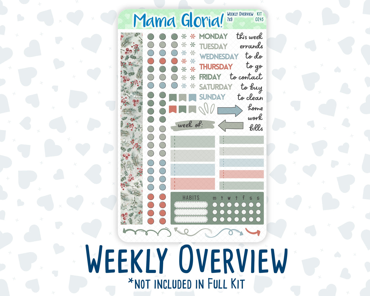 Kit 0245 - 7x9 - Daily Duo - Weekly Kit - December - Vintage Christmas
