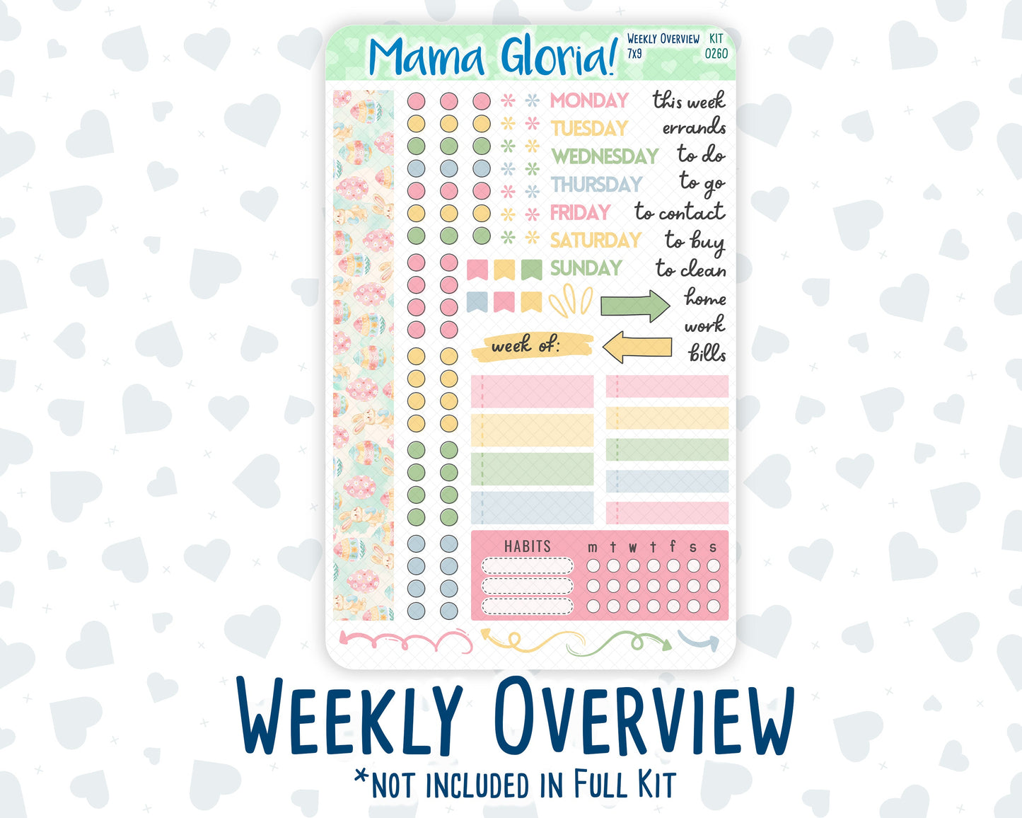 Kit 0260 - 7x9 - Daily Duo - Weekly Kit - April  - Pastel Egg Hunt