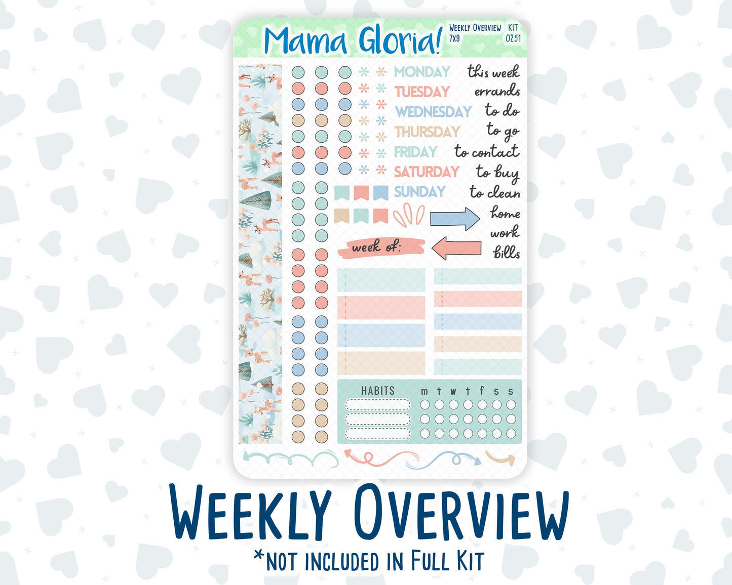 Kit 0251 - 7x9 - Daily Duo - Weekly Kit - January - Pine & Paws