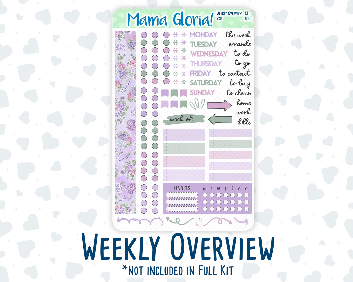 Kit 0263 - 7x9 - Daily Duo - Weekly Kit - April - Lavender Drift