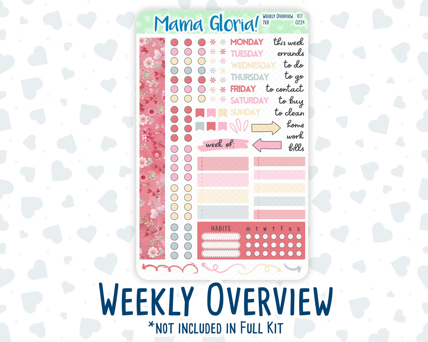 Kit 0254 - 7x9 - Daily Duo - Weekly Kit - February - Valentine Village