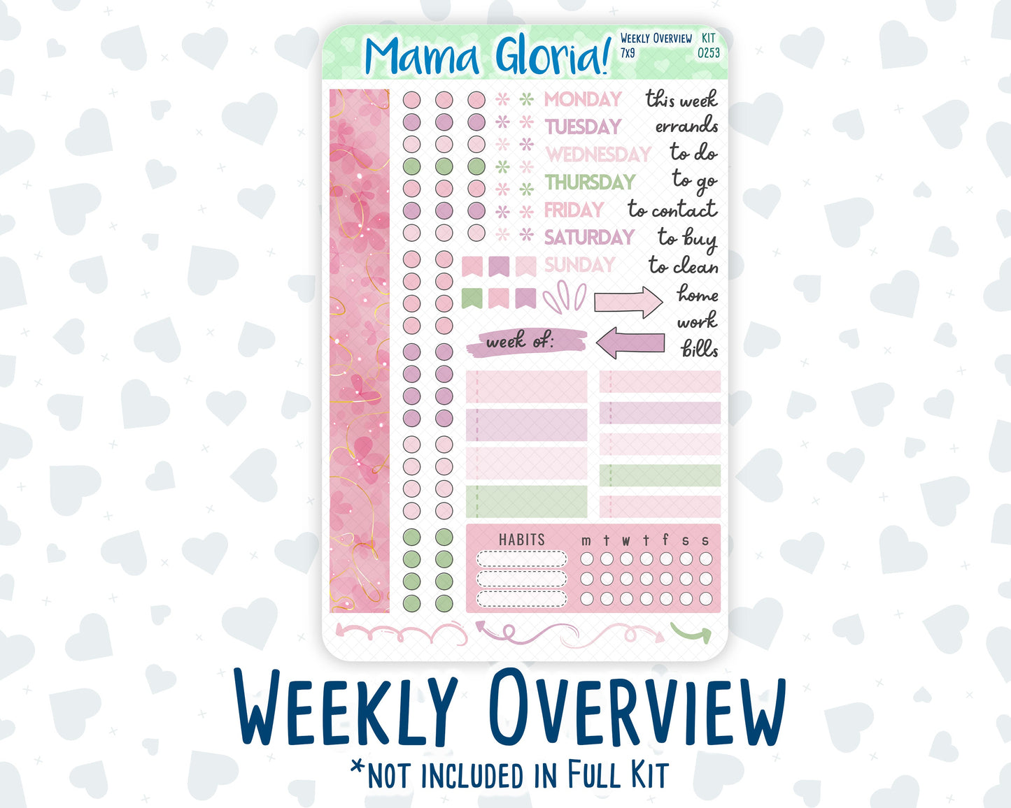 Kit 0253 - 7x9 - Daily Duo - Weekly Kit - February - Rosy Daydreams
