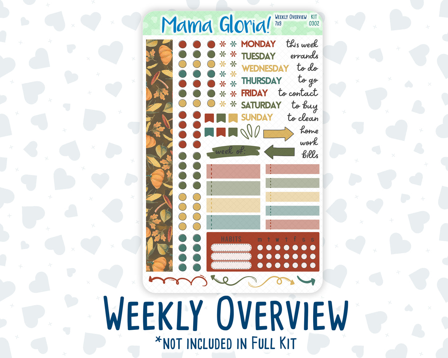 Kit 0302 - 7x9 - Daily Duo - Weekly Kit - November - Thankful Season