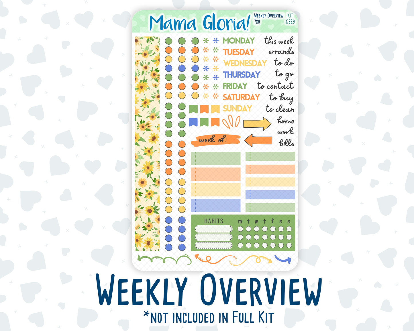 Kit 0229 - 7x9 - Daily Duo - Weekly Kit - August - Golden Faces