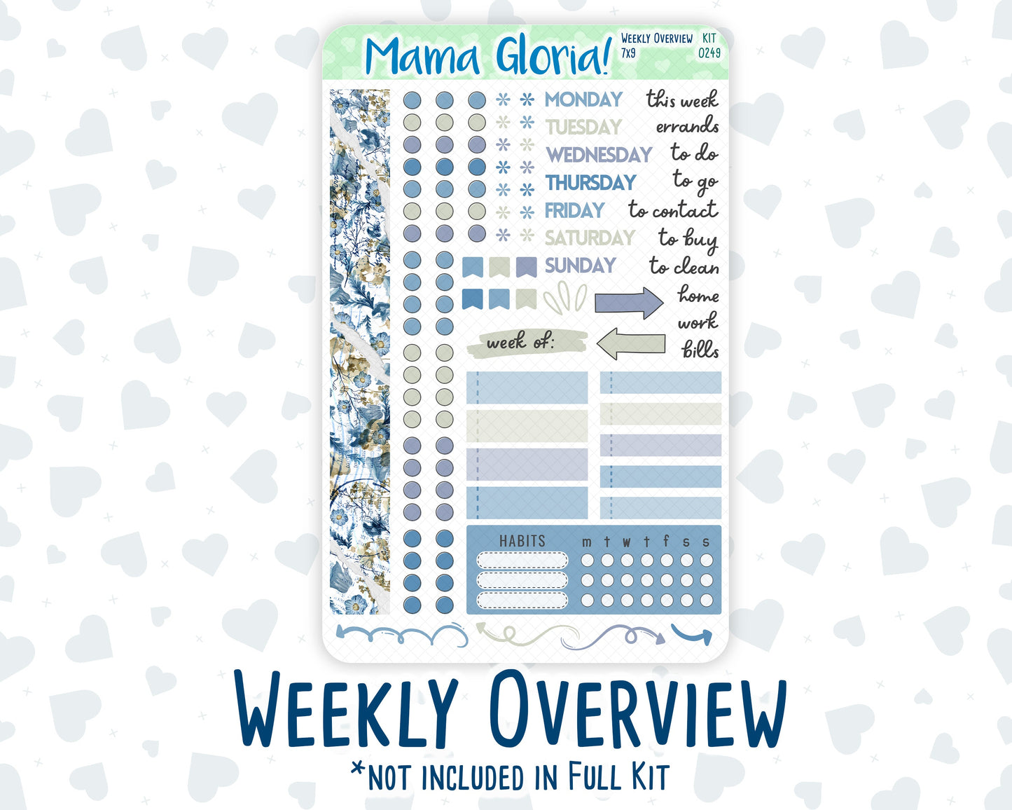 Kit 0249 - 7x9 - Daily Duo - Weekly Kit - January - Icy Lace