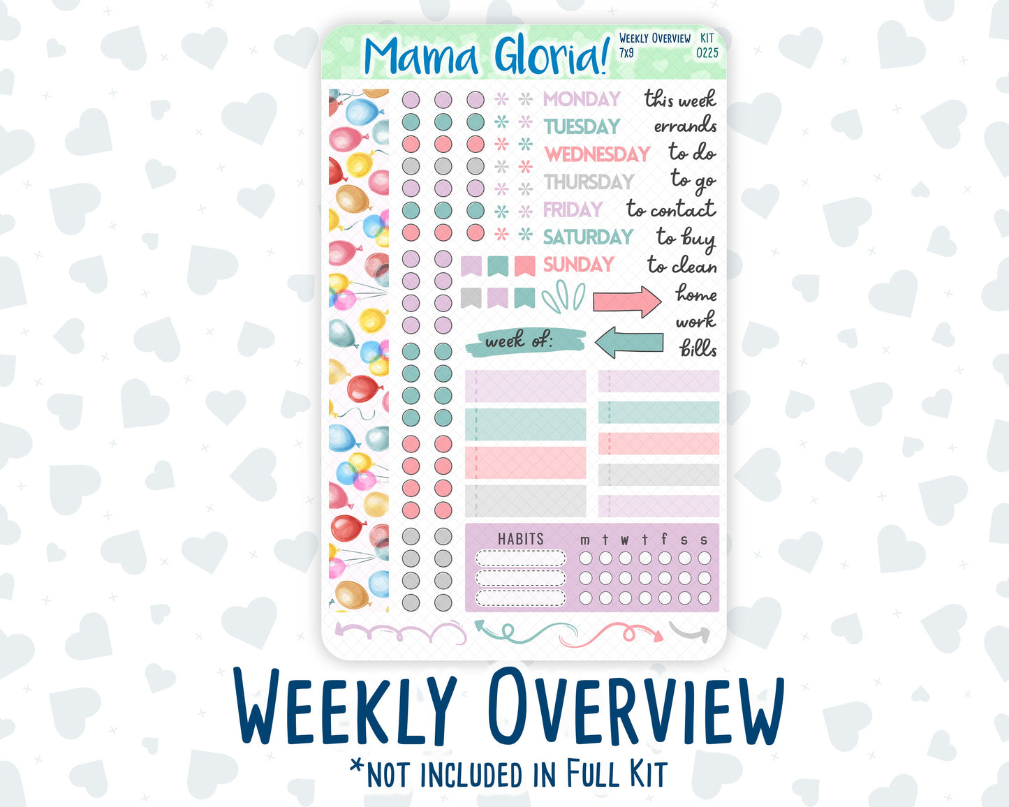 Kit 0225 - 7x9 - Daily Duo - Weekly Kit - July - Carnival Joy