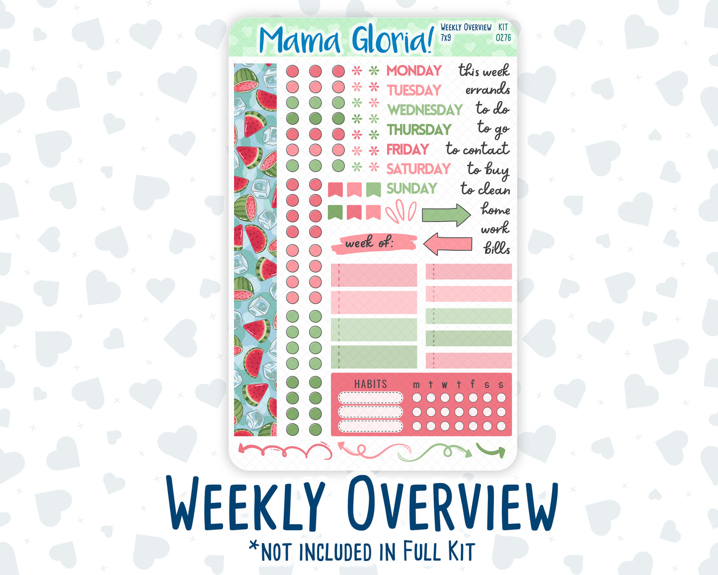 Kit 0276 - 7x9 - Daily Duo - Weekly Kit - July - Melon Crush