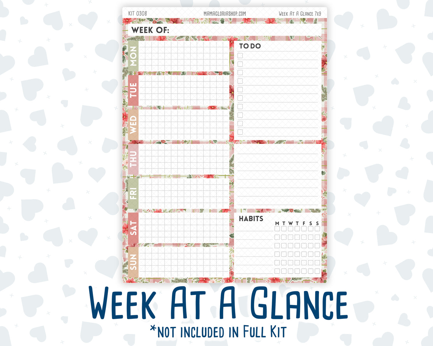 Kit 0308 - 7x9 - Daily Duo - Weekly Kit - December - Knit & Holly