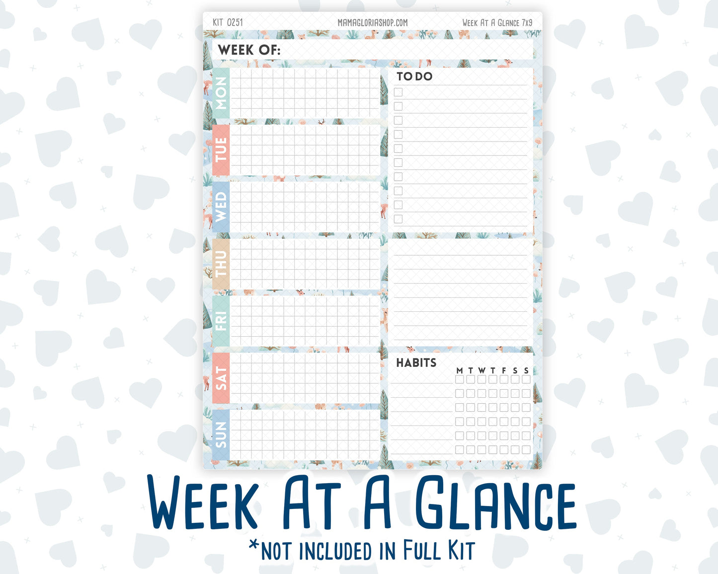 Kit 0251 - 7x9 - Daily Duo - Weekly Kit - January - Pine & Paws