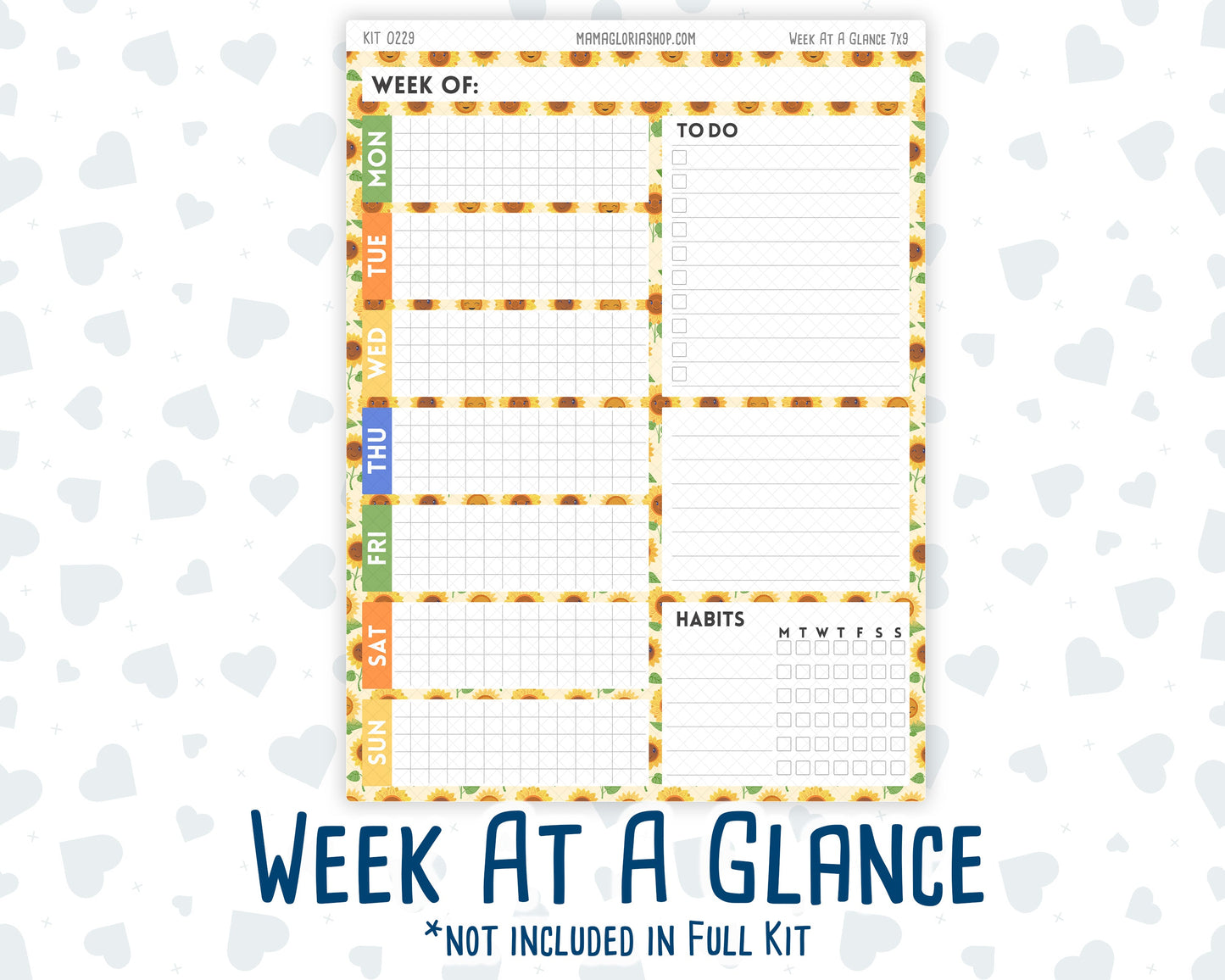 Kit 0229 - 7x9 - Daily Duo - Weekly Kit - August - Golden Faces