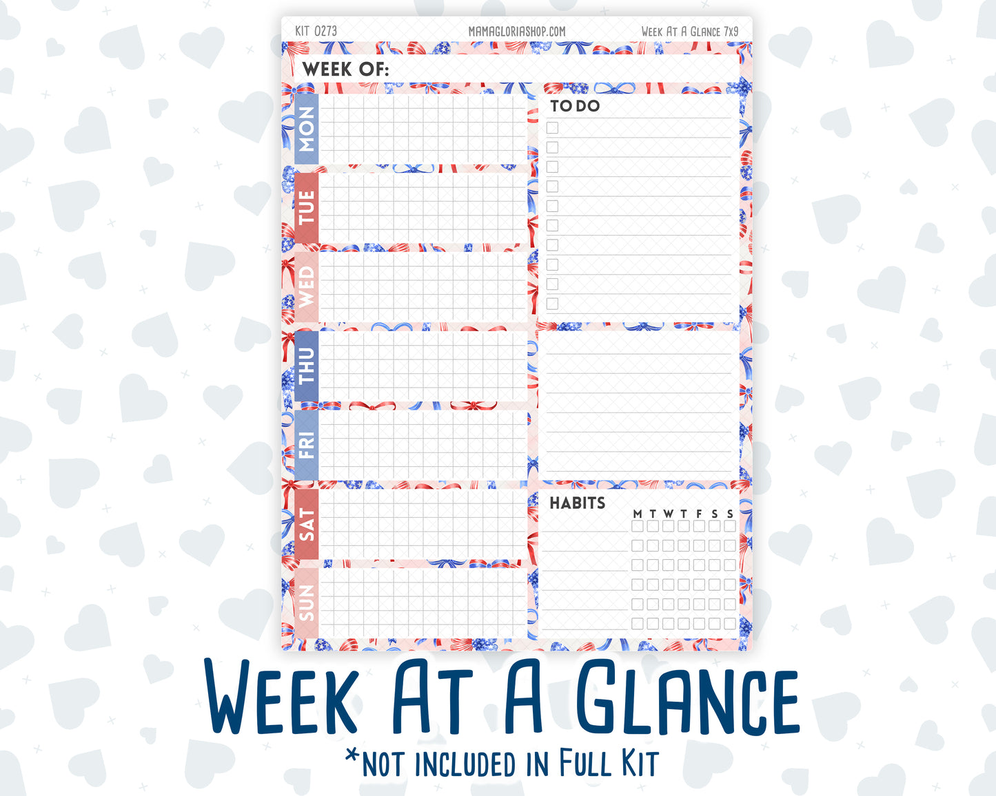 Kit 0273 - 7x9 - Daily Duo - Weekly Kit - July - Americana In Bloom