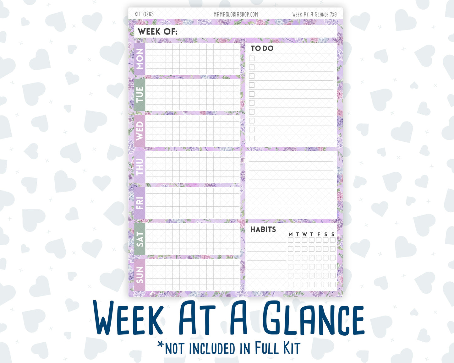 Kit 0263 - 7x9 - Daily Duo - Weekly Kit - April - Lavender Drift