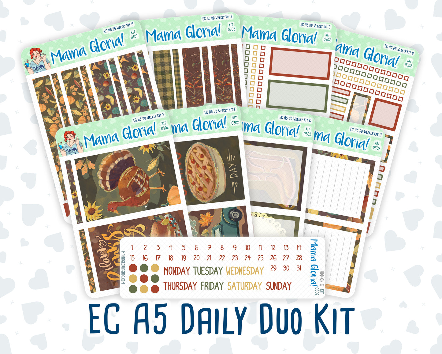 Kit 0302 - A5 - Daily Duo - Weekly Kit - November - Thankful Season