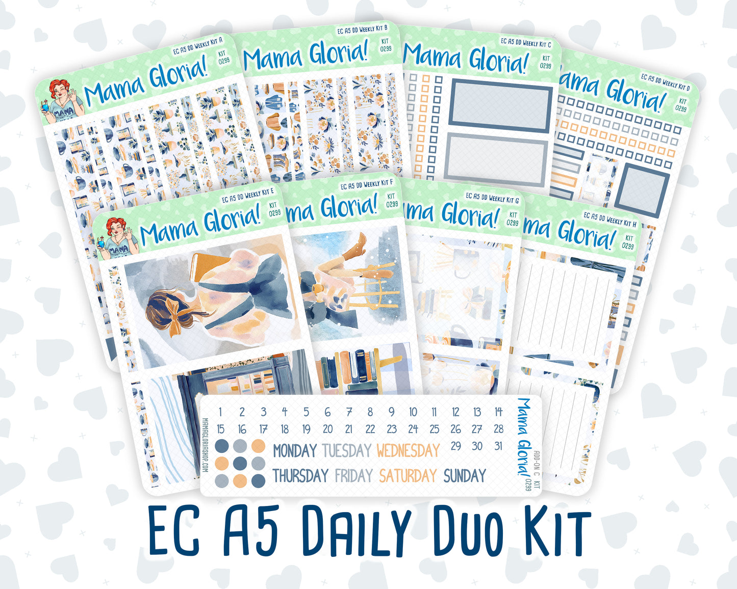 Kit 0299 - A5 - Daily Duo - Weekly Kit - October - Book Nook
