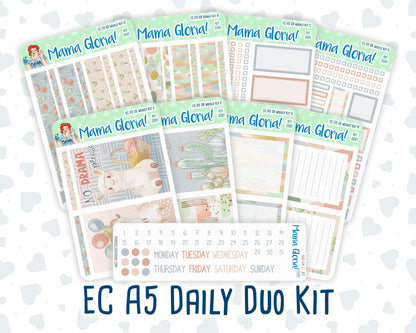 Kit 0261 - A5 - Daily Duo - Weekly Kit - April - Llama Spring