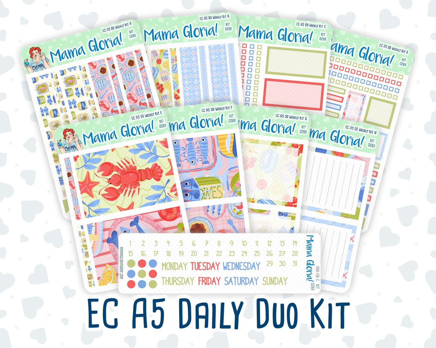 Kit 0269 - A5 - Daily Duo - Weekly Kit - June - Dolce Mare