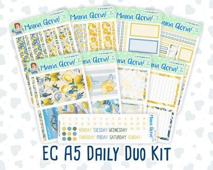 Kit 0274 - A5 - Daily Duo - Weekly Kit - July - Sunny Lemon Shore