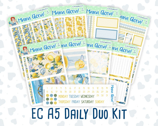 Kit 0274 - A5 - Daily Duo - Weekly Kit - July - Sunny Lemon Shore