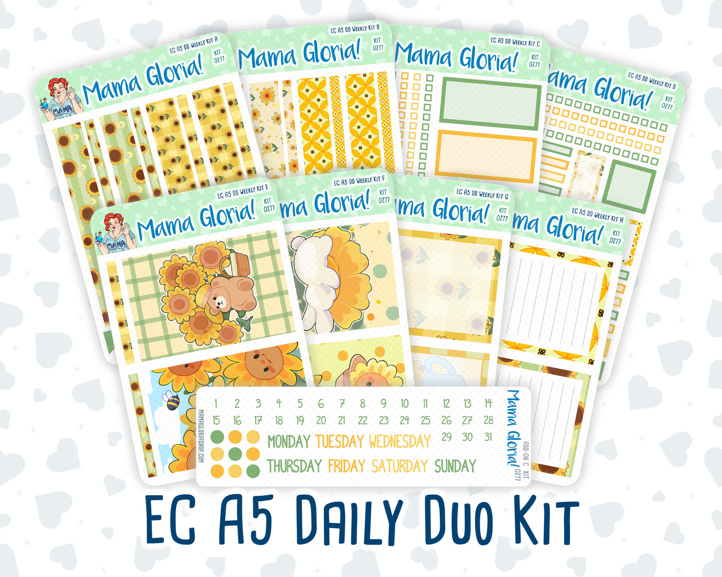 Kit 0277 - A5 - Daily Duo - Weekly Kit - August - Sunflower Drama Club