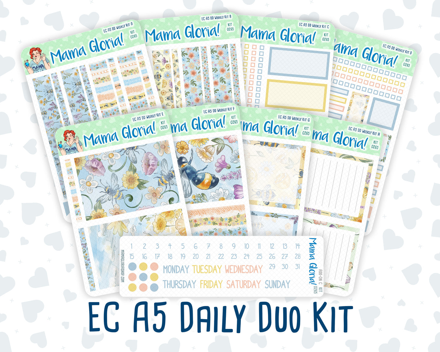Kit 0265 - A5 - Daily Duo - Weekly Kit - May - Honeybee Sky