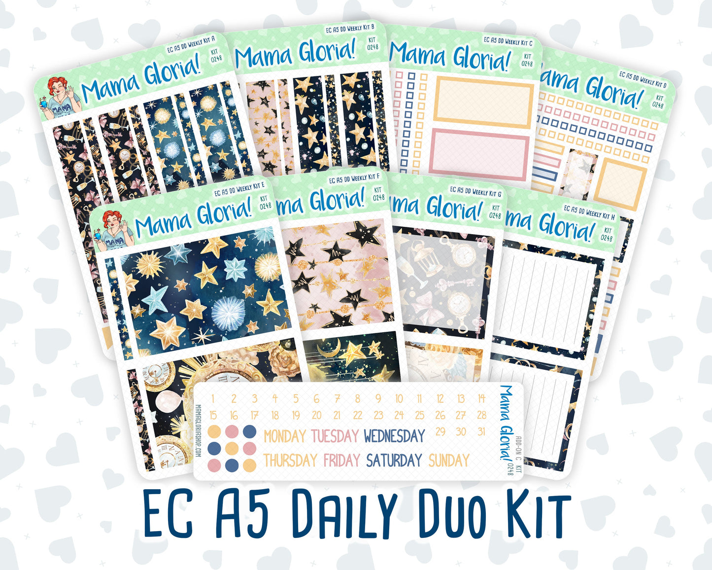 Kit 0248 - A5 - Daily Duo - Weekly Kit - January - Midnight Countdown
