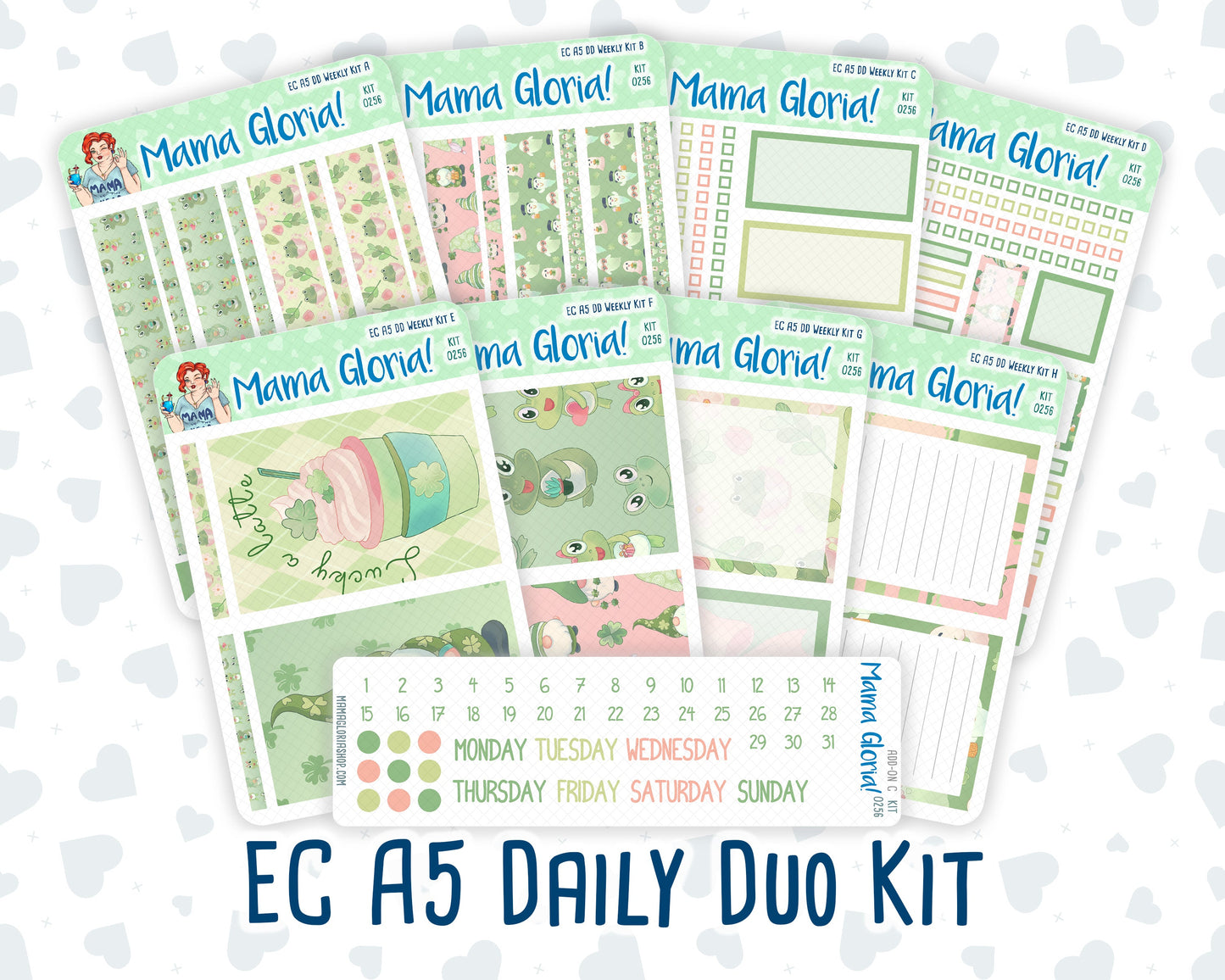 Kit 0256 - A5 - Daily Duo - Weekly Kit - March - Froggy Luck