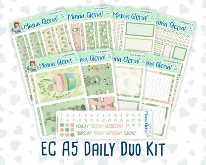 Kit 0256 - A5 - Daily Duo - Weekly Kit - March - Froggy Luck