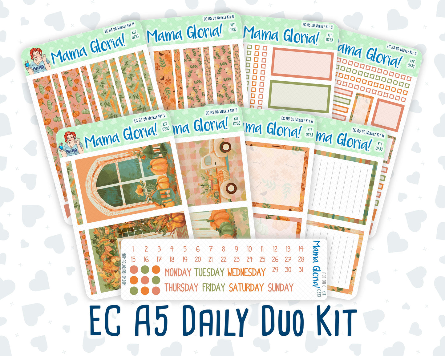 Kit 0233 - A5 - Daily Duo - Weekly Kit - September - Cinnamon Days