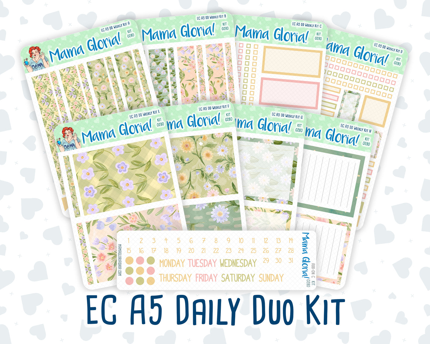 Kit 0280 - A5 - Daily Duo - Weekly Kit - Half Past Six In August