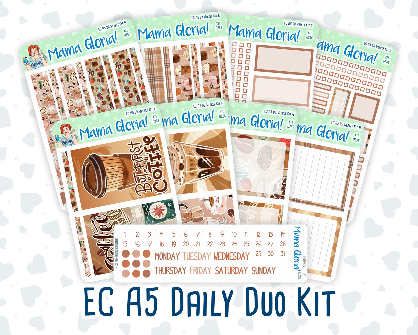 Kit 0296 - A5 - Daily Duo - Weekly Kit - September - Coffee Break
