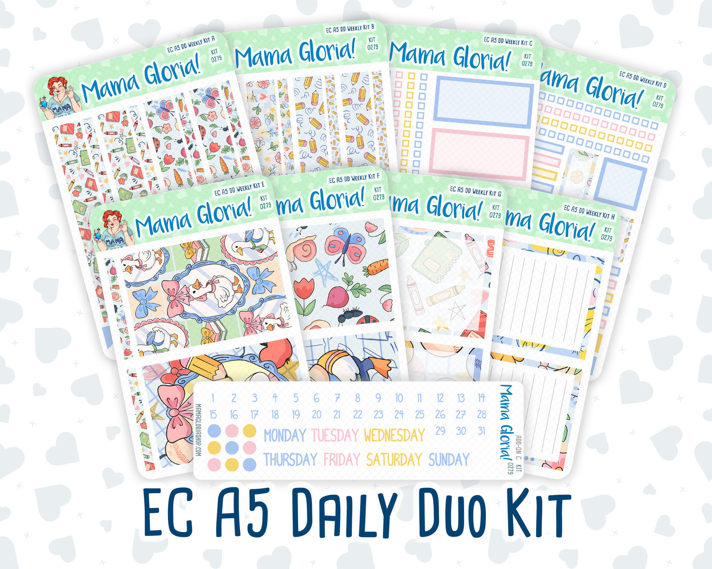 Kit 0279 - A5 - Daily Duo - Weekly Kit - August - Not Ready For School