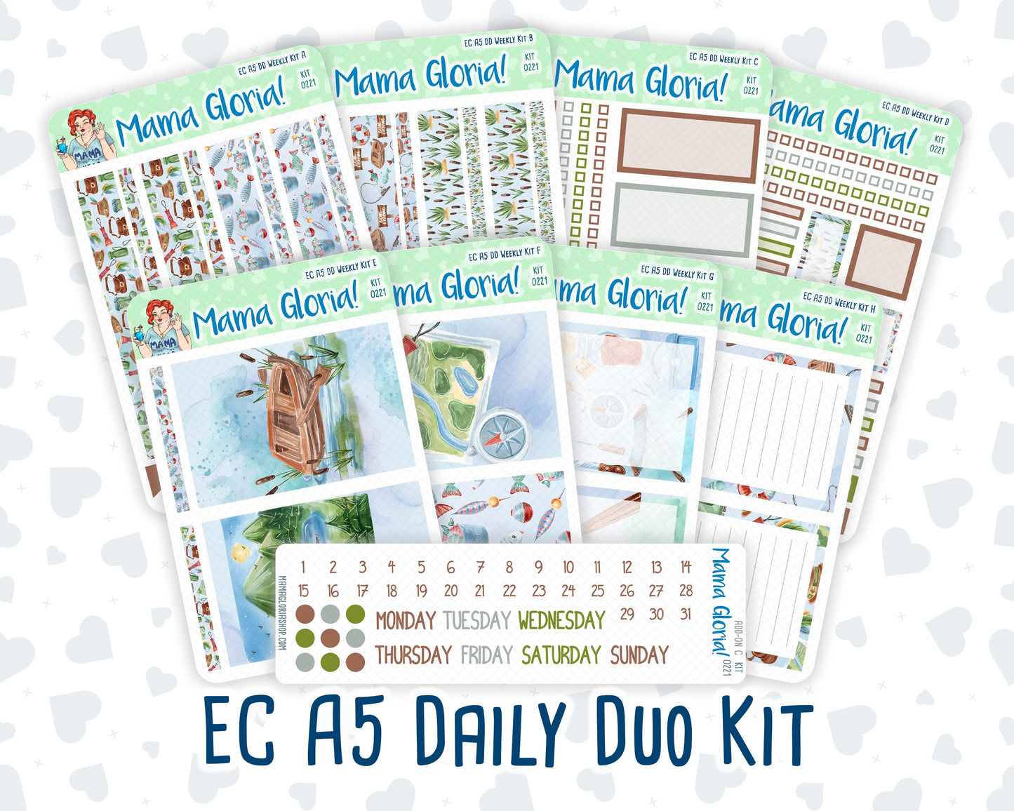 Kit 0221 - A5 - Daily Duo - Weekly Kit - June - Gone Fishing