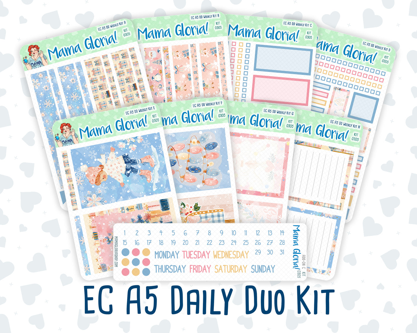 Kit 0305 - A5 - Daily Duo - Weekly Kit - December - Sugarplum Parade