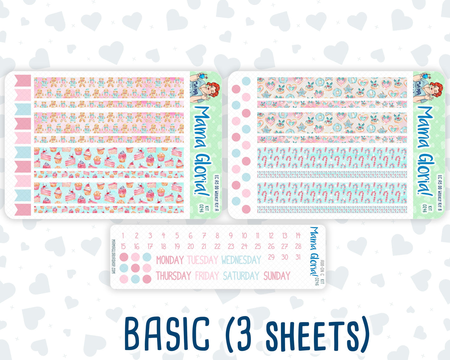 Kit 0246 - A5 - Daily Duo - Weekly Kit - December - Gingerbread Sweets