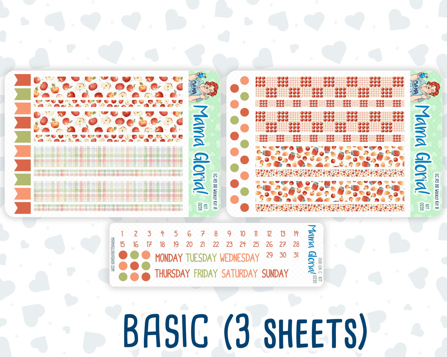 Kit 0235 - A5 - Daily Duo - Weekly Kit - September - Apple Orchard