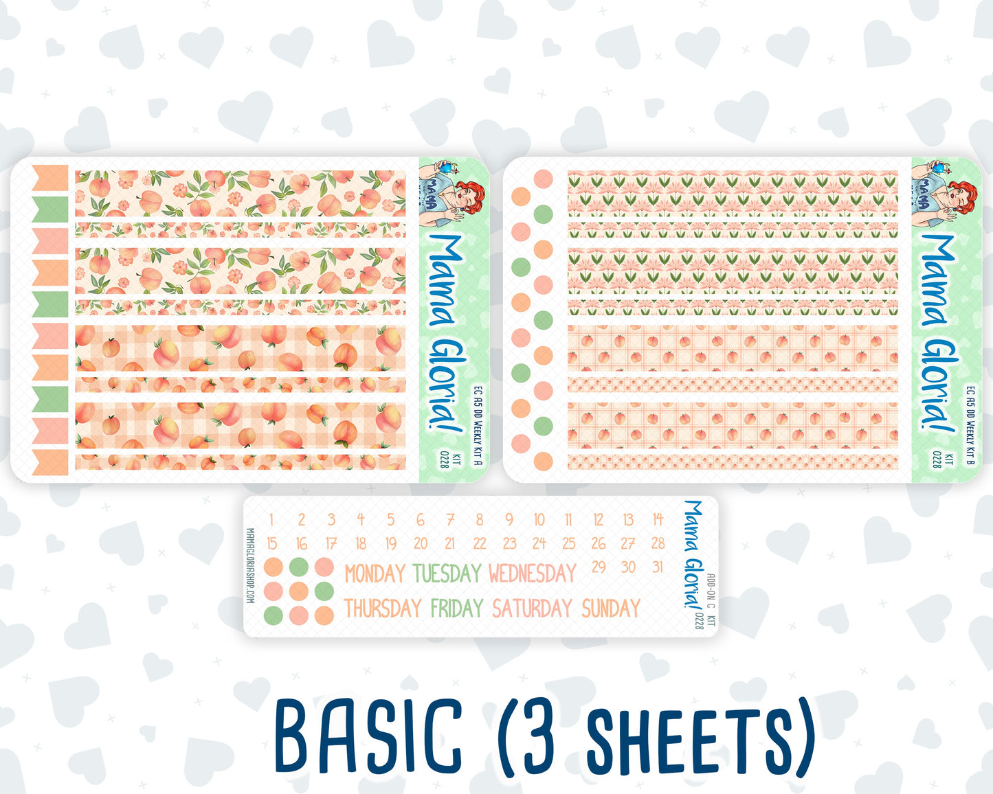 Kit 0228 - A5 - Daily Duo - Weekly Kit - August - Just Peachy