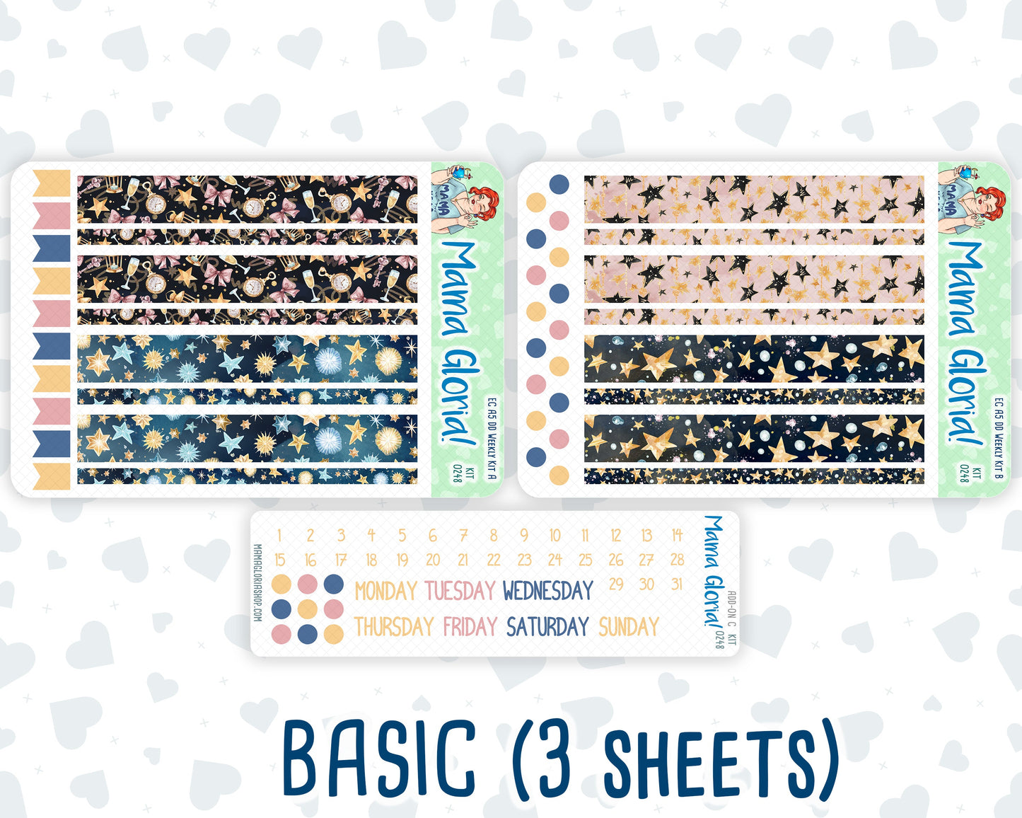 Kit 0248 - A5 - Daily Duo - Weekly Kit - January - Midnight Countdown