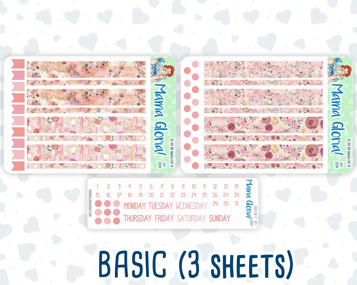 Kit 0294 - A5 - Daily Duo - Weekly Kit - September - Rosy Reveria